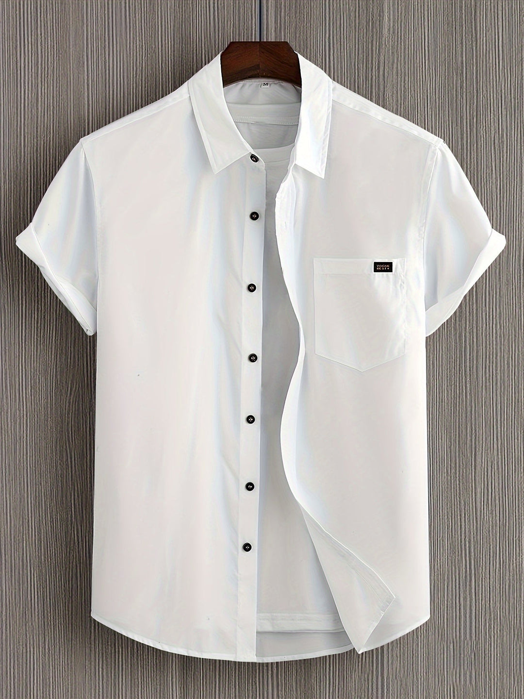 Chemise décontractée à manches courtes en coton 