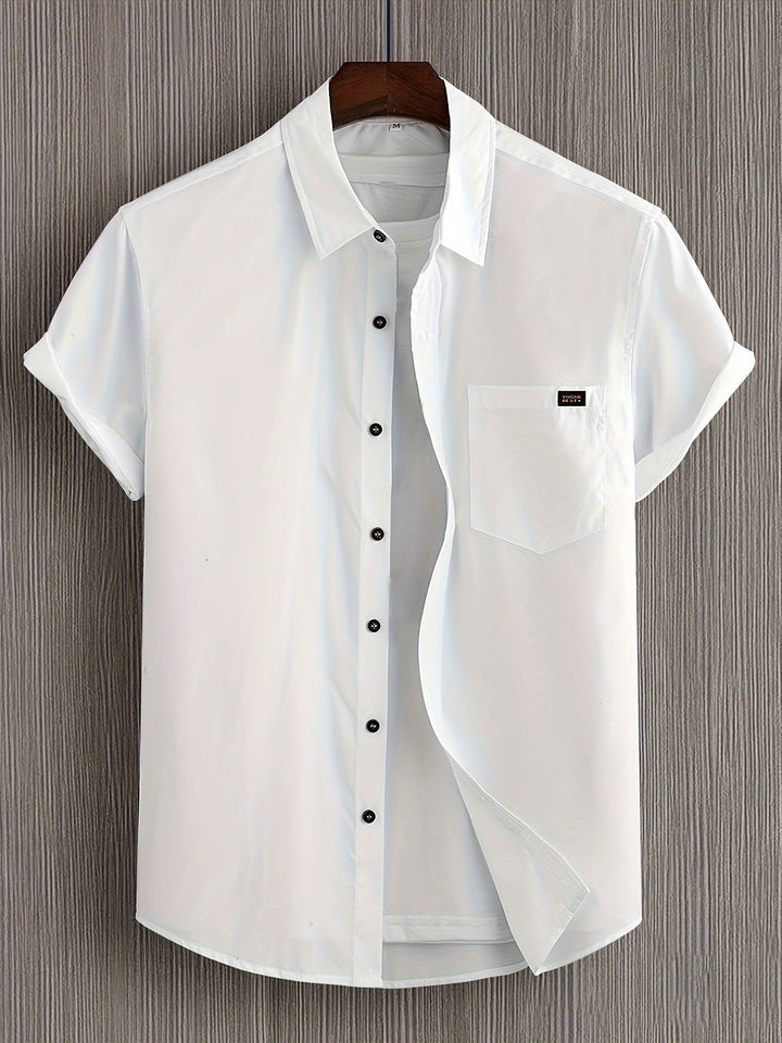 Chemise décontractée à manches courtes en coton 