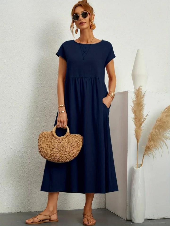 Ruby™ | Robe essentielle élégante en coton et lin 