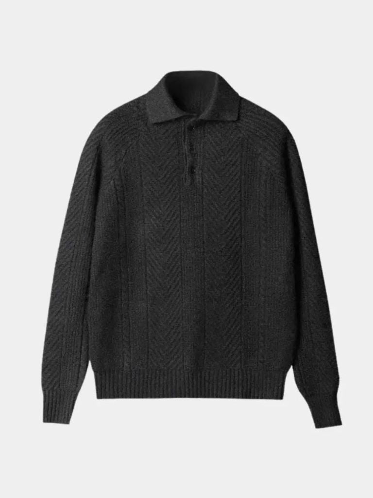 Pull en tricot polo à manches longues - Leviana 