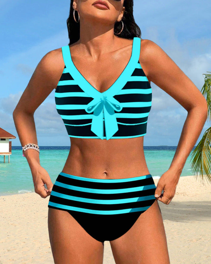 Horana™ | Bikinis rayés taille haute 