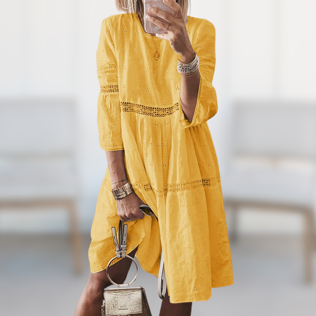 Marianne | Robe longue élégante avec détails brodés 