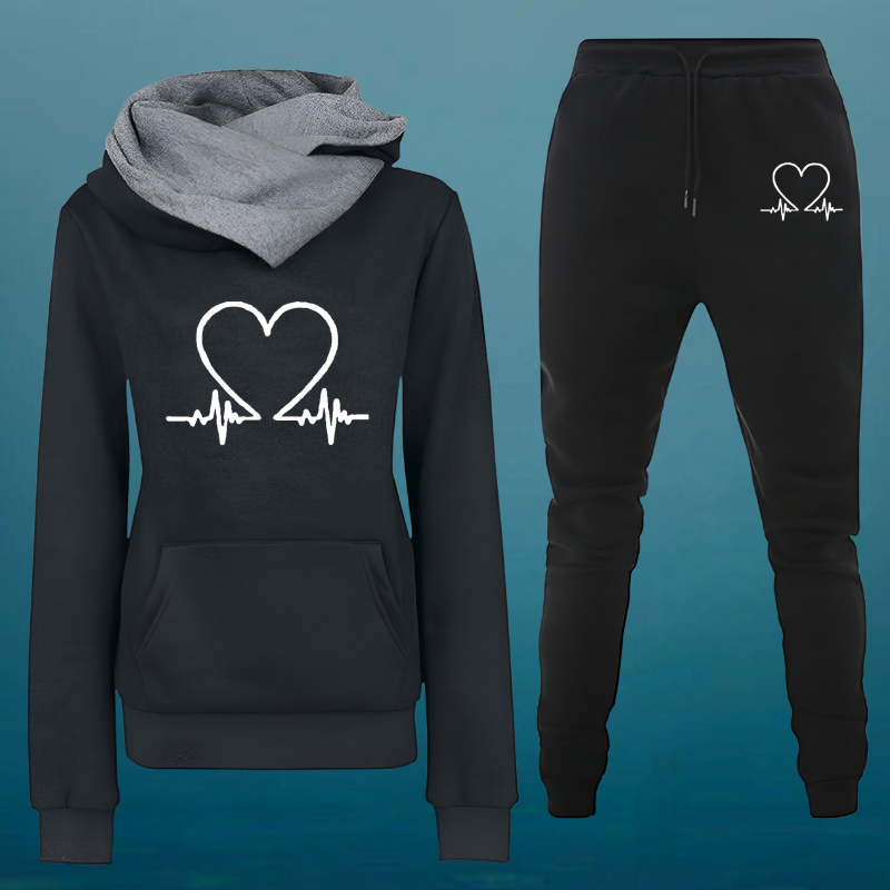 Linda™ | Ensemble de sweat à capuche et pantalon de jogging Cozy Heartbeat 