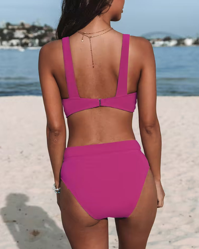 Zara™ | Bikinis taille haute de couleur unie 