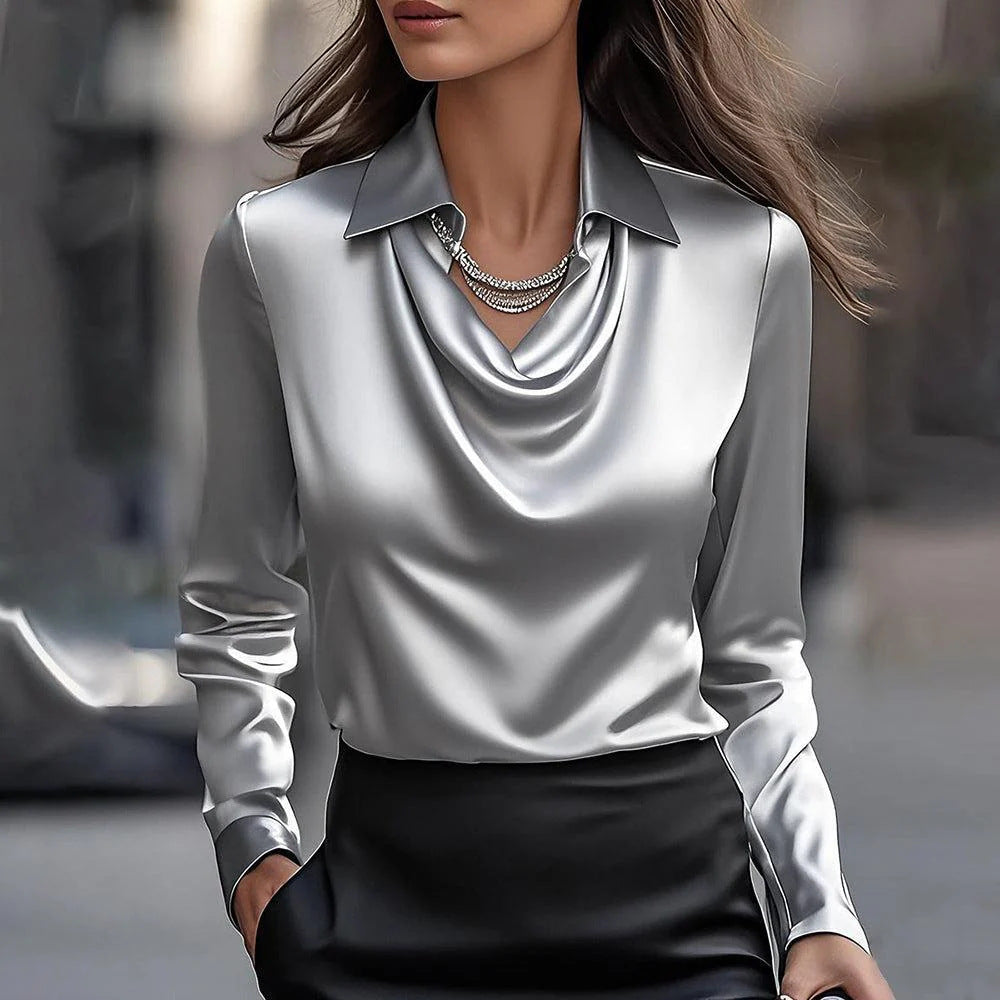 Emma - Blouse Brillante Élégante 