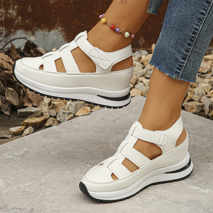 Sandales de baskets en cuir végan orthopédique 