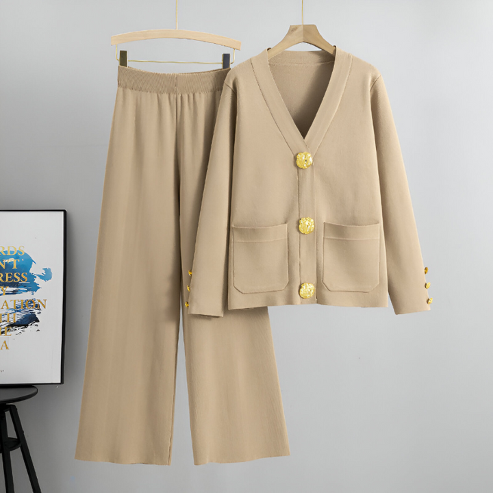 Eva™ | Ensemble avec Veste Nouée et Pantalon Large 