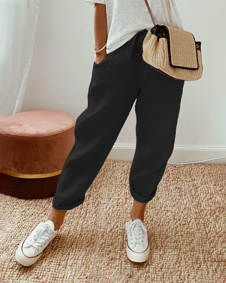 Pantalon en lin anti-transpiration décontracté et élégant 