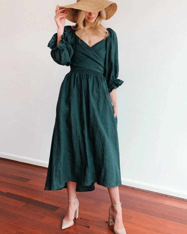 Tana | ROBE FRANÇAISE AVEC MANCHES VOLANTÉES 