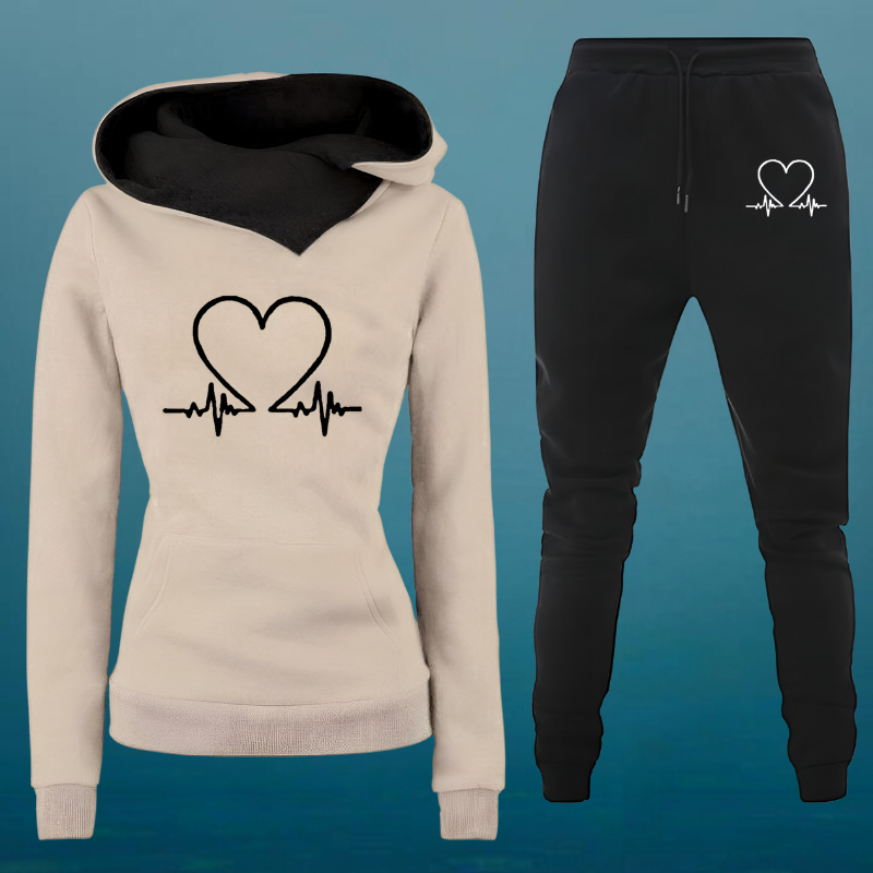 Linda™ | Ensemble de sweat à capuche et pantalon de jogging Cozy Heartbeat 