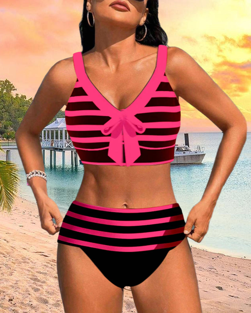 Horana™ | Bikinis rayés taille haute 