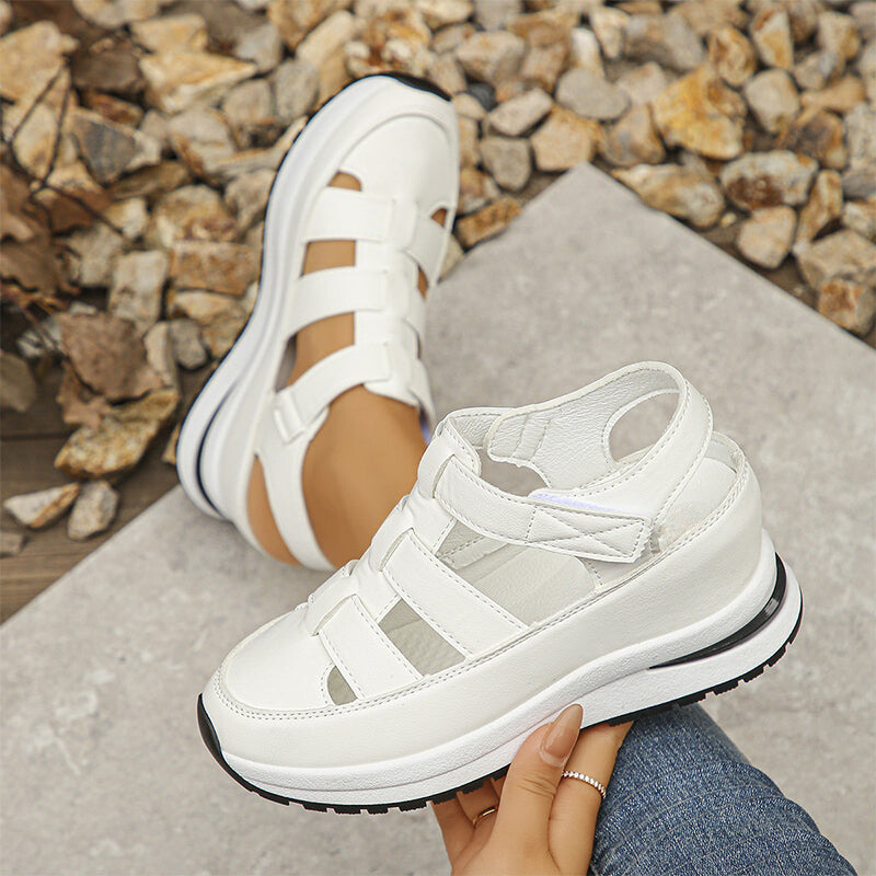 Sandales de baskets en cuir végan orthopédique 