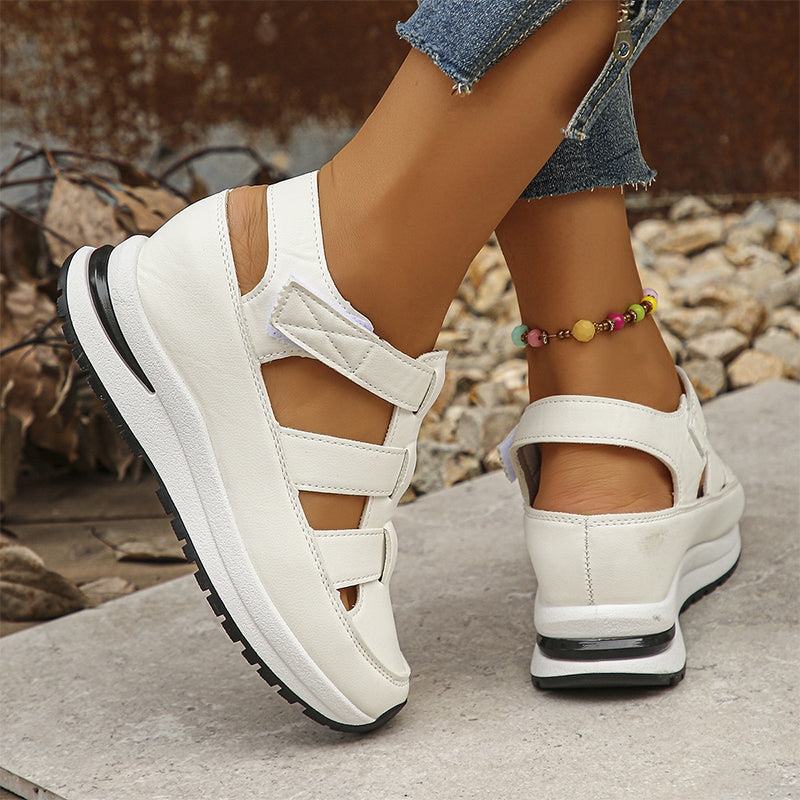 Sandales de baskets en cuir végan orthopédique 