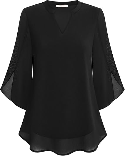 Petra – Blouse en chiffon de coupe trapèze 