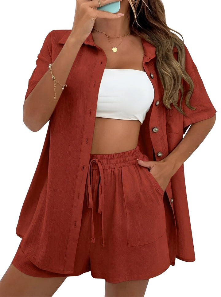 Noé™ | Ensemble coordonné aéré avec blouse et short 