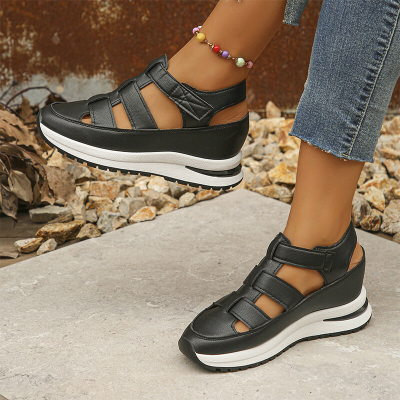 Sandales de baskets en cuir végan orthopédique 