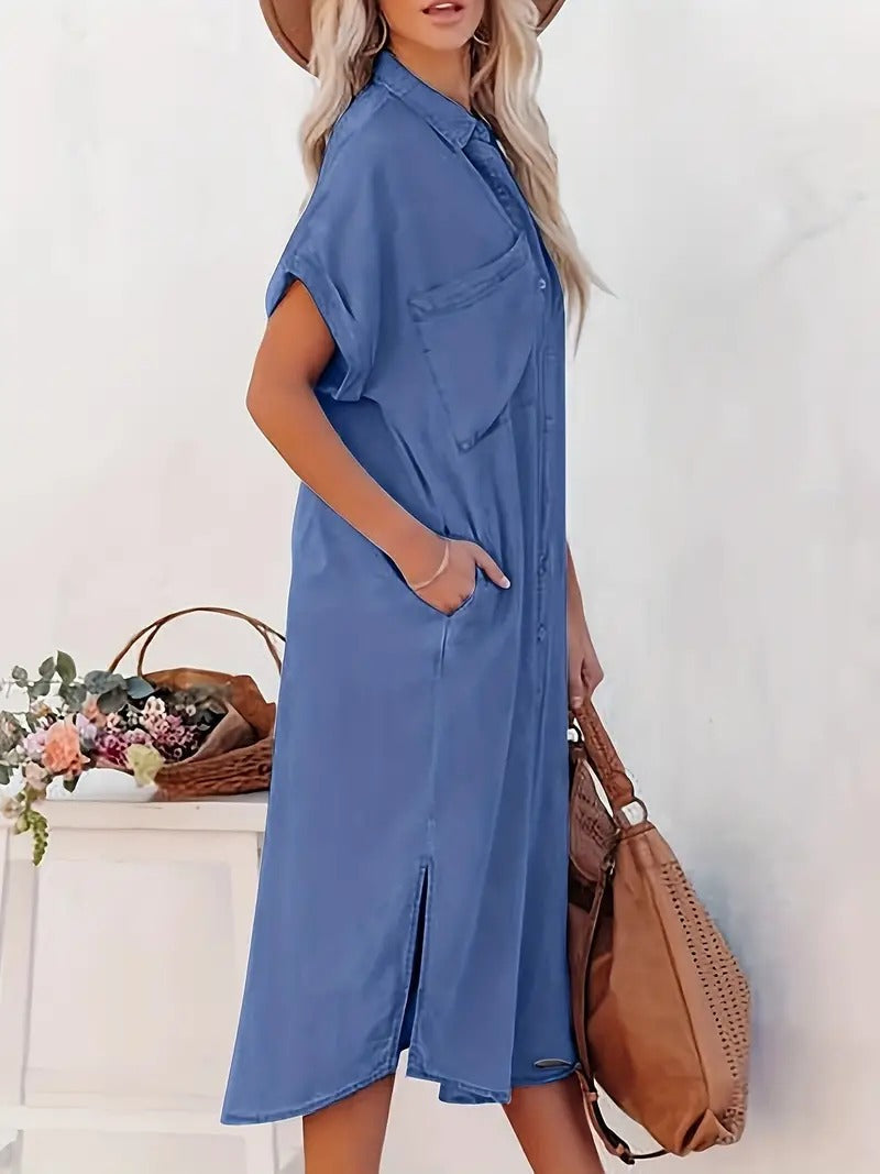 Béatrice - Robe chemise avec poches 