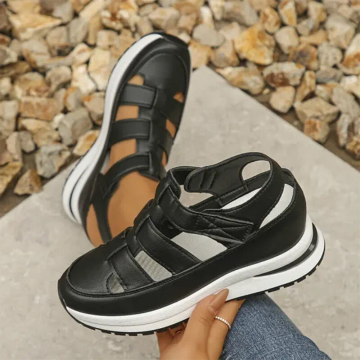 Sandales de baskets en cuir végan orthopédique 