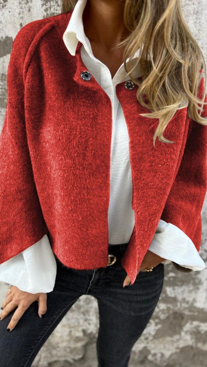 BEA | Manteau en laine pour femme avec col rond et manches longues 
