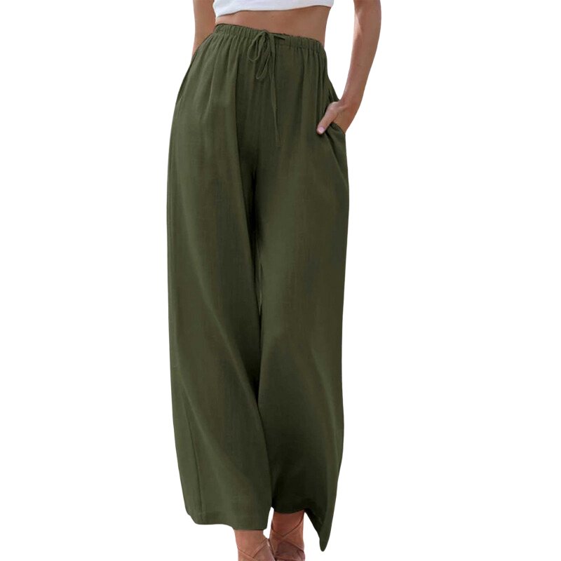 Pantalon décontracté Adele en coton et lin 
