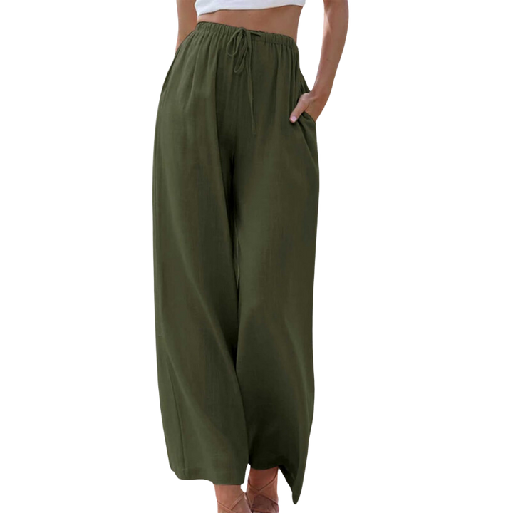 Pantalon décontracté Adele en coton et lin 