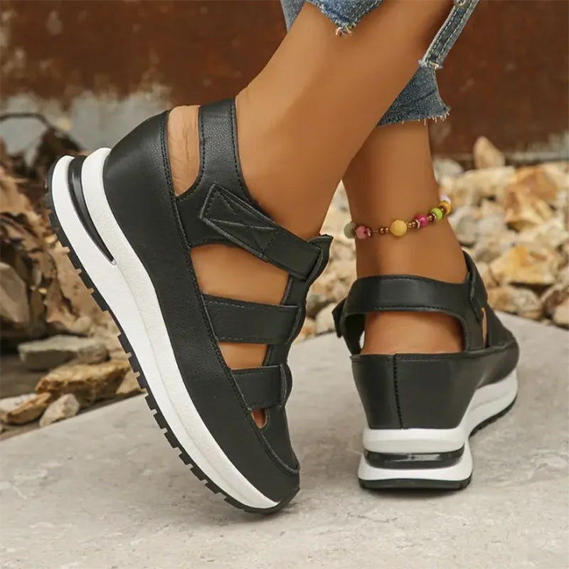 Sandales de baskets en cuir végan orthopédique 