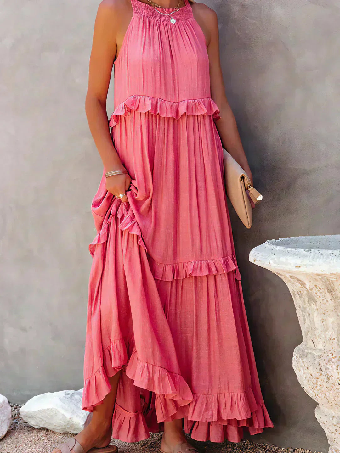 ANETA™ | Robe sans manches à volants élégante 