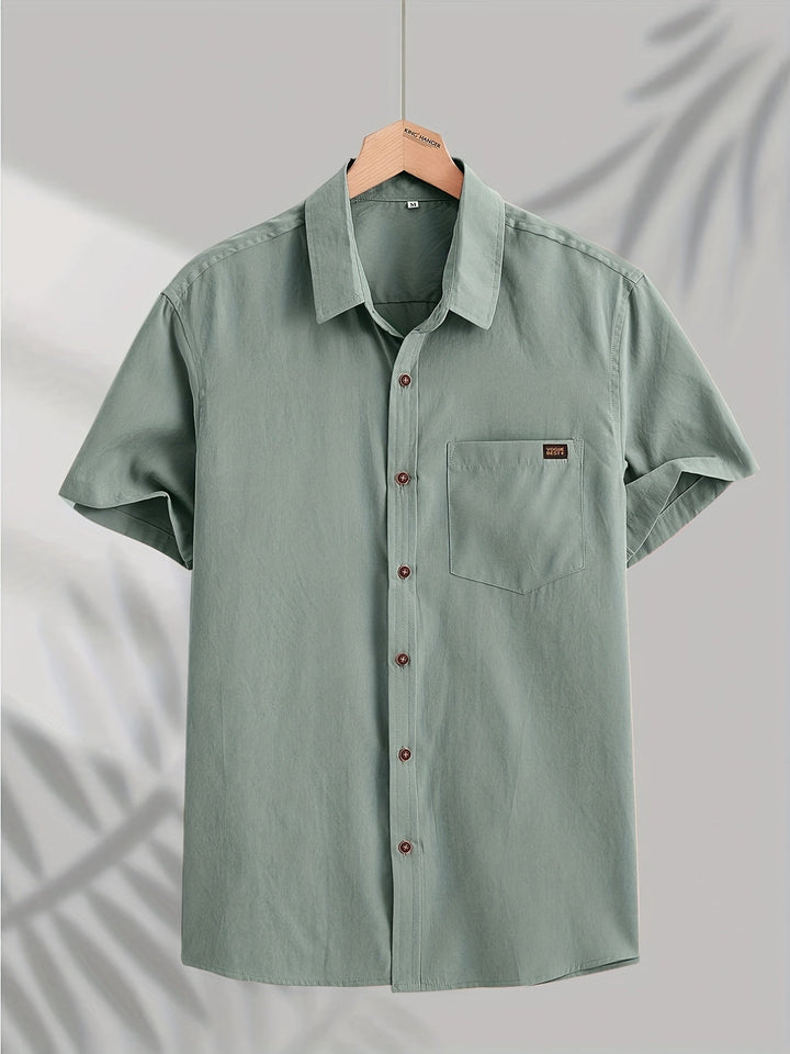 Chemise décontractée à manches courtes en coton 