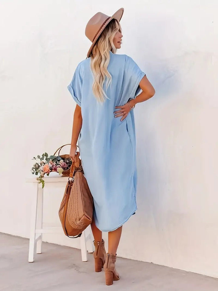 Béatrice - Robe chemise avec poches 