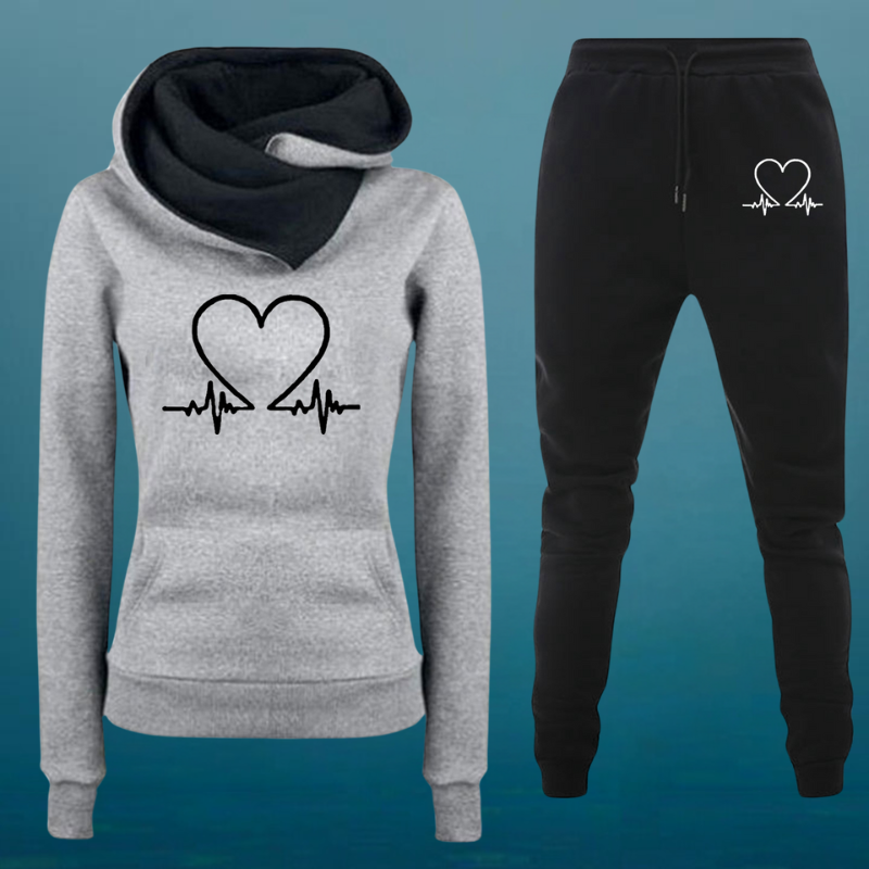 Linda™ | Ensemble de sweat à capuche et pantalon de jogging Cozy Heartbeat 