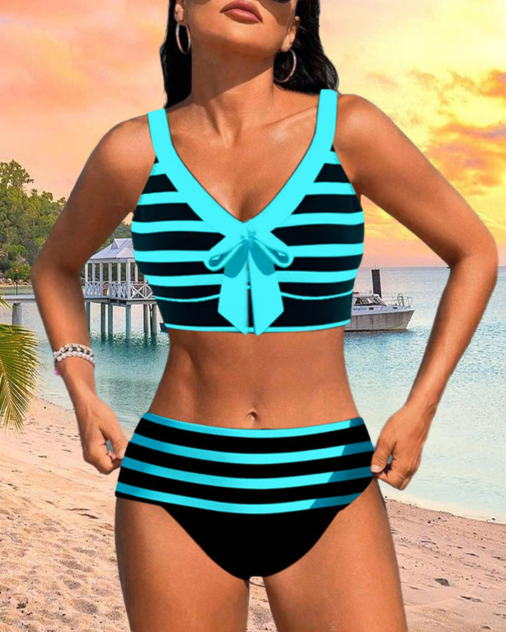 Horana™ | Bikinis rayés taille haute 