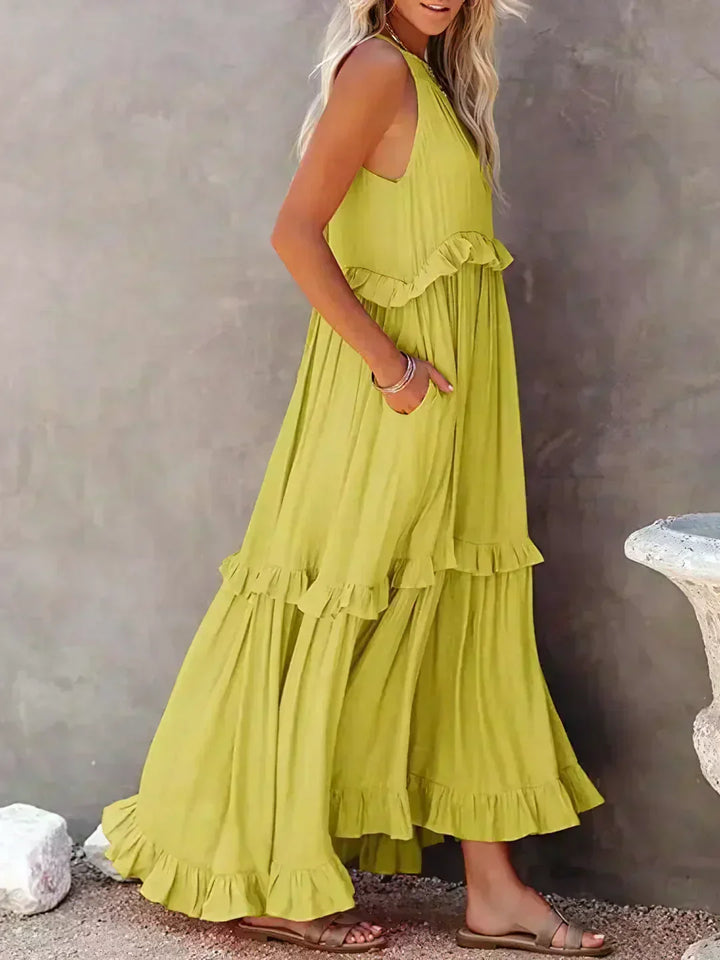 ANETA™ | Robe sans manches à volants élégante 