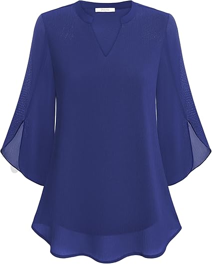 Petra – Blouse en chiffon de coupe trapèze 