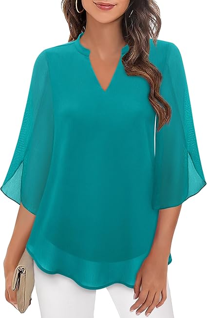 Petra – Blouse en chiffon de coupe trapèze 