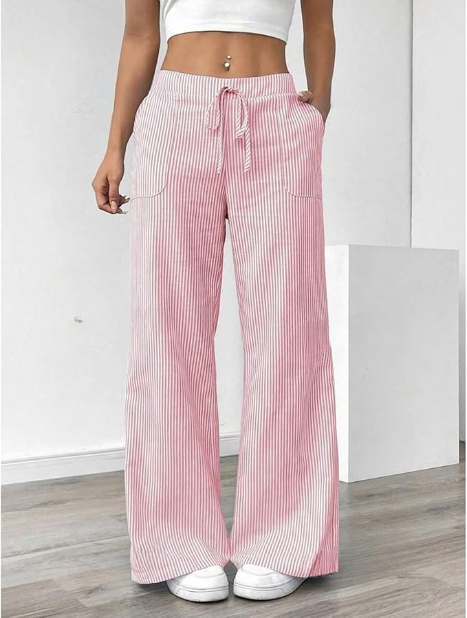Pantalon large en coton doux pour femmes 