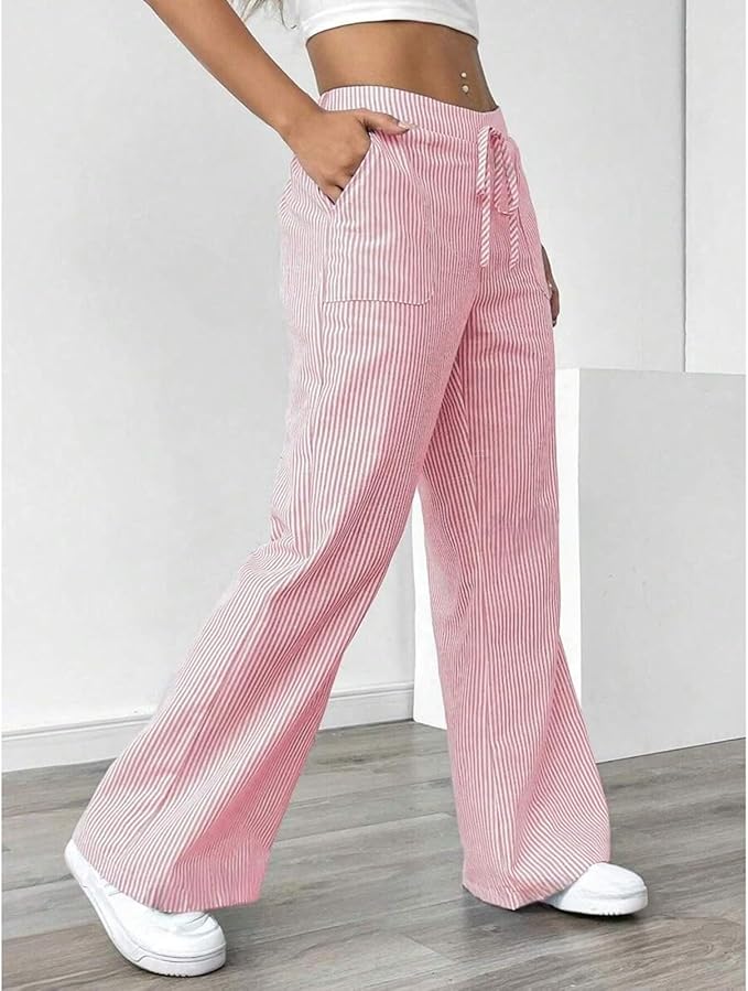 Pantalon large en coton doux pour femmes 
