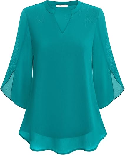 Petra – Blouse en chiffon de coupe trapèze 