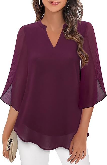 Petra – Blouse en chiffon de coupe trapèze 
