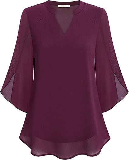 Petra – Blouse en chiffon de coupe trapèze 