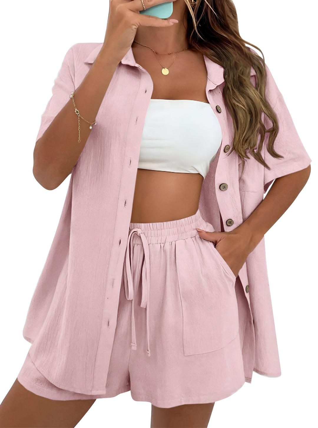 Noé™ | Ensemble coordonné aéré avec blouse et short 