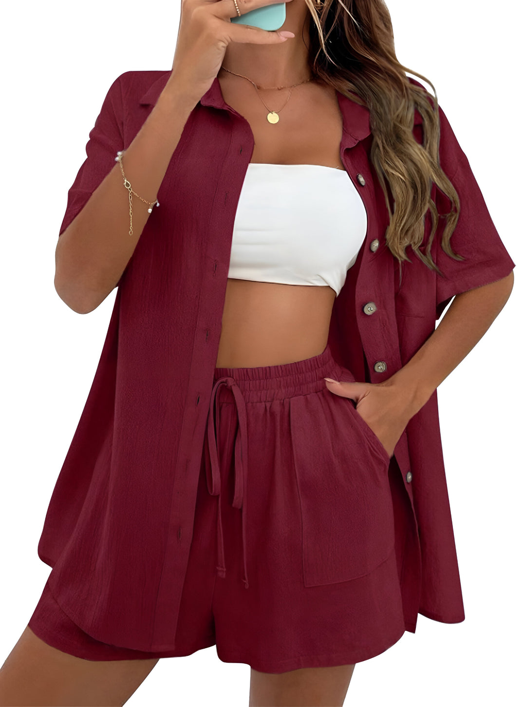 Noé™ | Ensemble coordonné aéré avec blouse et short 