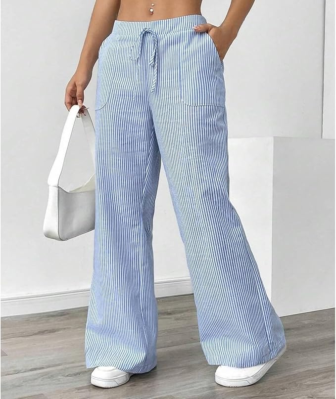 Pantalon large en coton doux pour femmes 