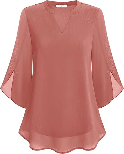 Petra – Blouse en chiffon de coupe trapèze 