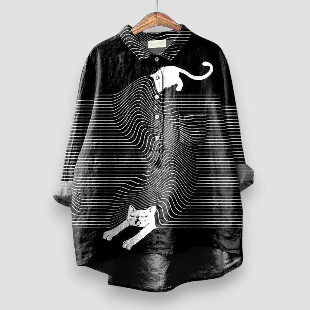 Kathrin - Blouse pour femme avec imprimé chien 
