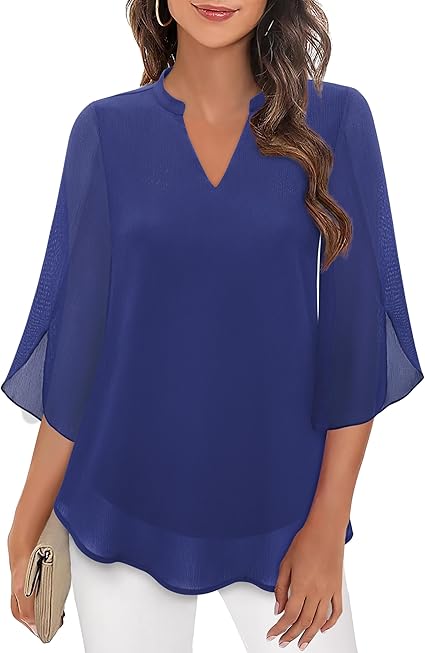 Petra – Blouse en chiffon de coupe trapèze 
