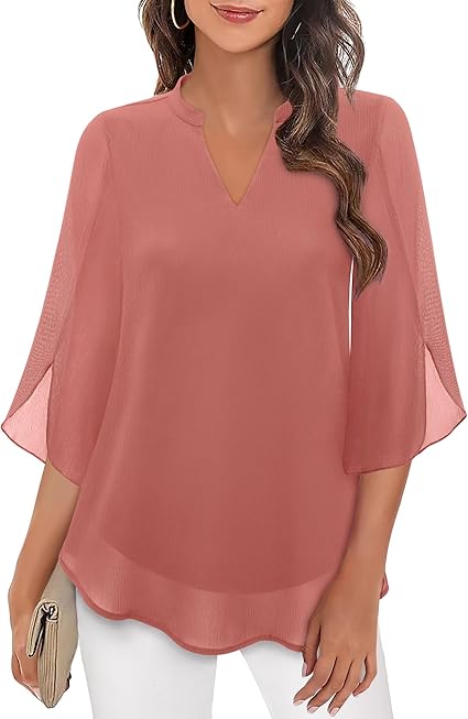 Petra – Blouse en chiffon de coupe trapèze 