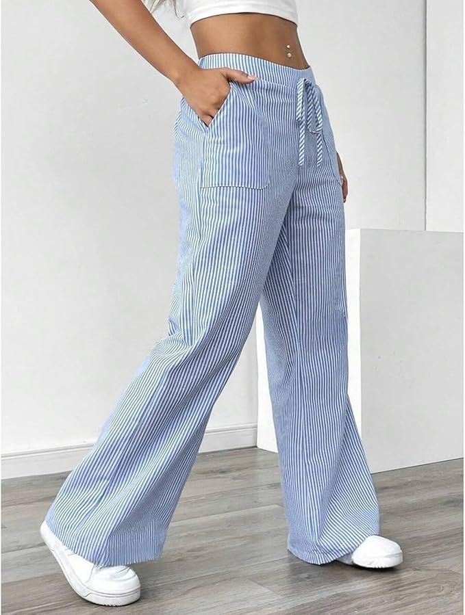 Pantalon large en coton doux pour femmes 