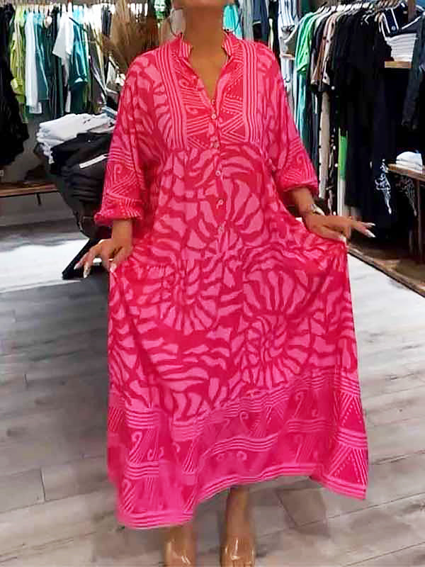 Mira | Robe imprimée à col en V (Presque épuisé) 