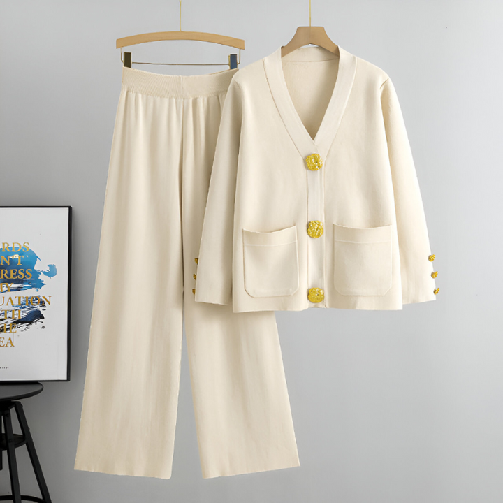 Eva™ | Ensemble avec Veste Nouée et Pantalon Large 