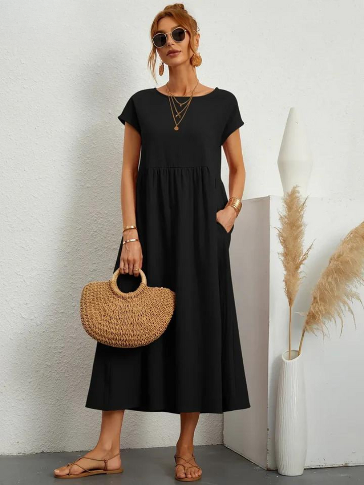 Ruby™ | Robe essentielle élégante en coton et lin 